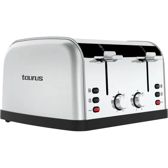 Taurus Vintage 4 Brødrister, 4 Skiver, 1900W, Rustfrit Stål
