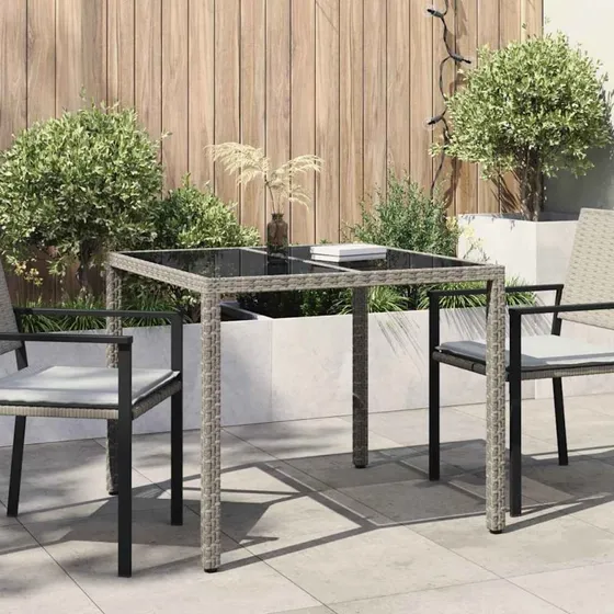 vidaXL Havemøbel Bord Grå 90x90x75 cm Poly rattan