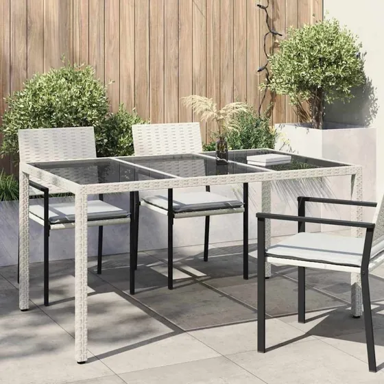 vidaXL Havemøbel Bord Hvid 150x90x75 cm Poly rattan