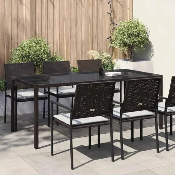 vidaXL Havemøbel Bord Brun 190x90x75 cm Poly rattan