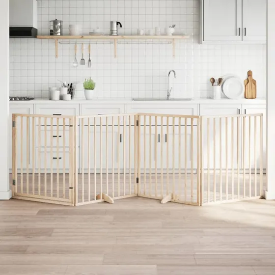 vidaXL Hundelåge 4 Paneler 320 cm Poppeltræ