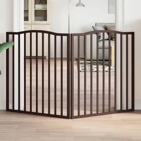 vidaXL Hundelåge 2 paneler 160 cm foldbar brun poppeltræ