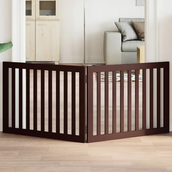 vidaXL Hundelåge 2 Paneler 160 cm Foldbar Poppeltræ Brun