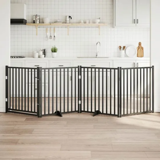 vidaXL Hundelåge 320 cm foldbar sort