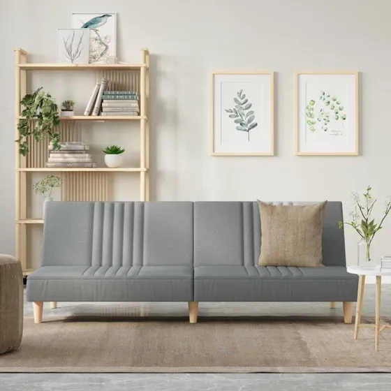 vidaXL Sovesofa Stof Lysegrå, Justerbart Ryglæn, Komfortabel & Robust