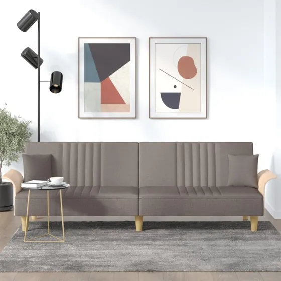 vidaXL sovesofa med armlæn gråbrun