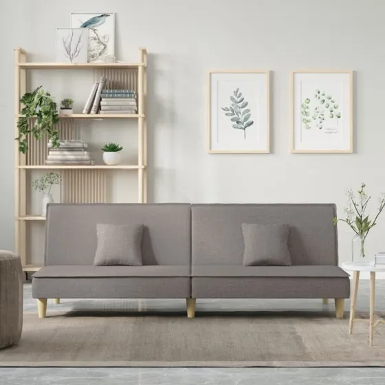 vidaXL Sovesofa Stof Gråbrun – Komfortabel 2-Plads Sove- og Sædeområde