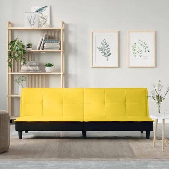 vidaXL sovesofa stof lysegul