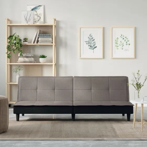 vidaXL Sovesofa Stof Gråbrun