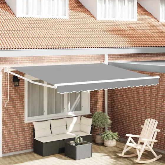 vidaXL Udtrækkelig Markise Hvid 3,5 x 2,5 m Aluminium
