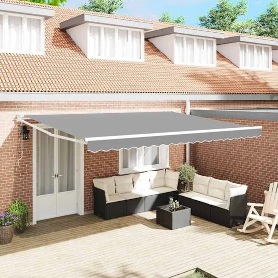 vidaXL Udtrækkelig Markise Hvid 500 × 300 cm Aluminium