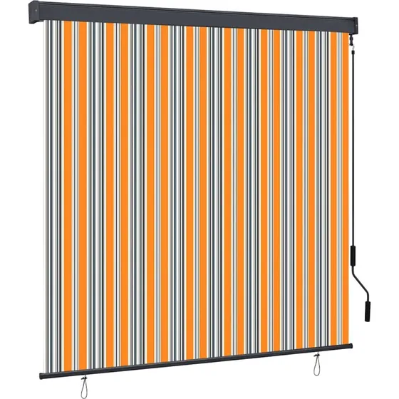 vidaXL Rullegardin Stribet Gul og Blå 180 x 250 cm
