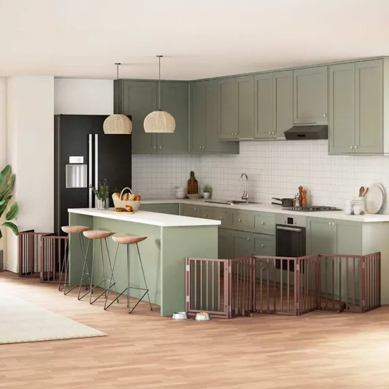 vidaXL Hundelåge 12 Paneler 600 cm Foldbar Poppeltræ Brun