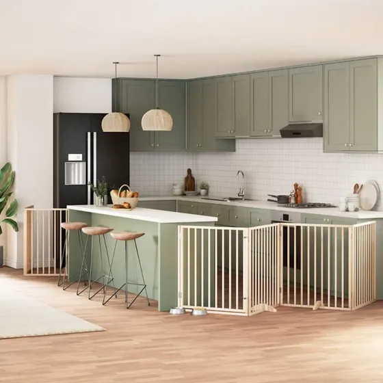 vidaXL Hundelåge 12 Paneler 960 cm Foldbar Poppeltræ