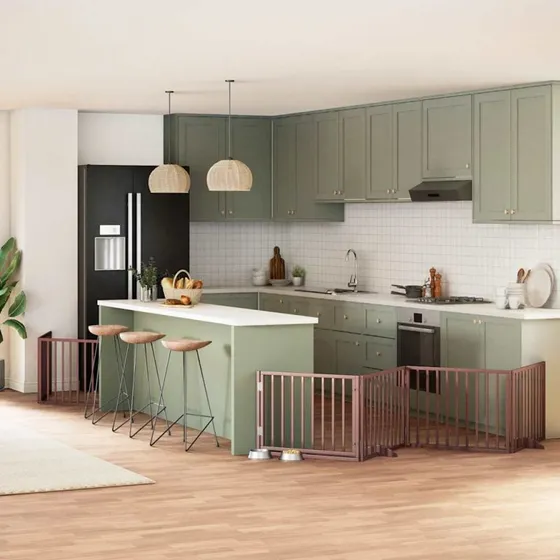 vidaXL Hundelåge 12 paneler 960 cm foldbar brun