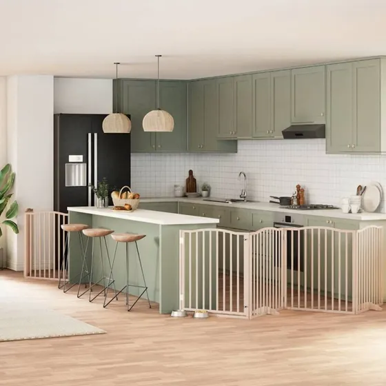 vidaXL Hundelåge 8 Paneler 640 cm Foldbar Poppeltræ