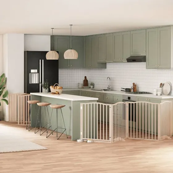 vidaXL Hundelåge 10 Paneler 800 cm Foldbar Poppeltræ