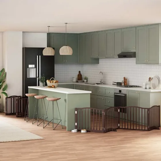 vidaXL Hundelåge 10 Paneler 800 cm Foldbar Poppeltræ Brun