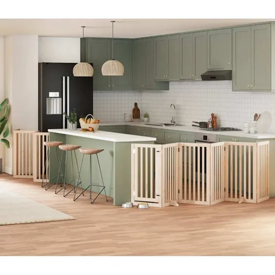 vidaXL Hundelåge 12 Paneler 750 cm Foldbar Poppeltræ