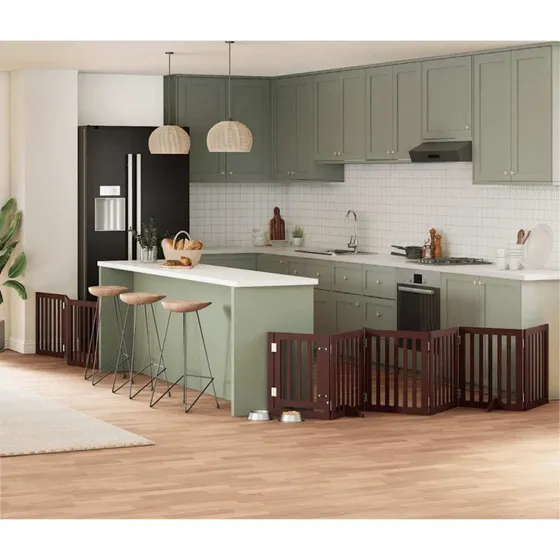 vidaXL Hundelåge 9 paneler 450 cm foldbar brun