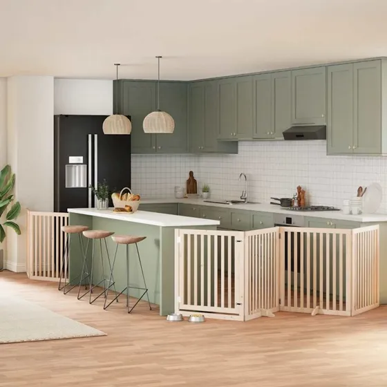 vidaXL Hundelåge 6 Paneler 480 cm Foldbar Poppeltræ