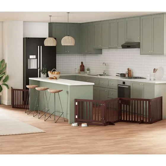 vidaXL Hundelåge 8 Paneler 640 cm Foldbar Poppeltræ Brun
