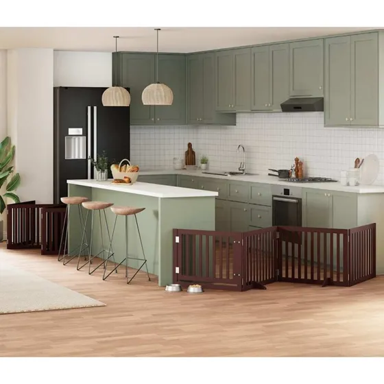 vidaXL Hundelåge 10 Paneler 800 cm Foldbar Poppeltræ Brun