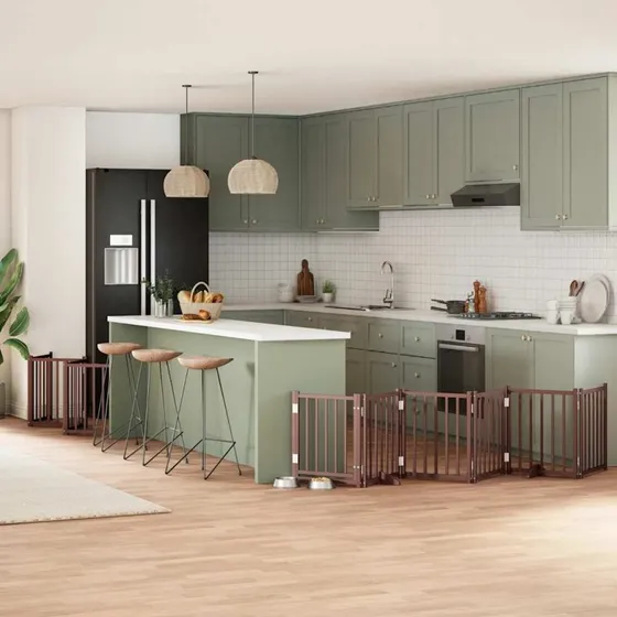 vidaXL Hundelåge 15 Paneler 750 cm Foldbar Poppeltræ Brun