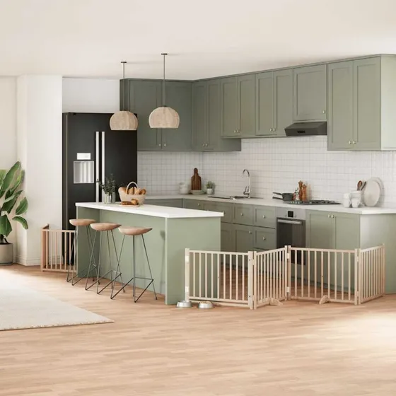 vidaXL Hundelåge 8 Paneler 640 cm Foldbar Poppeltræ