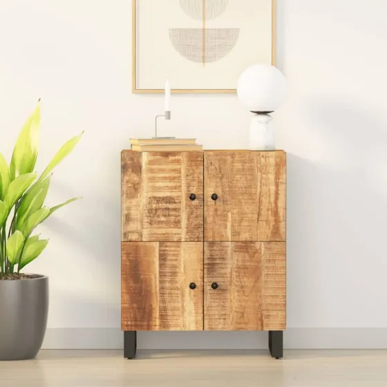 vidaXL Skænk med 4 låger 60x33x75 cm i massivt mangotræ