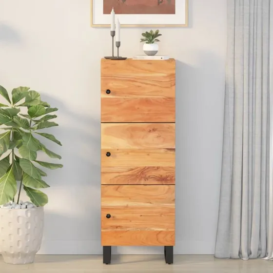 vidaXL Skab med 3 Låger 40x33x110 cm i Massivt Akacietræ og Jern