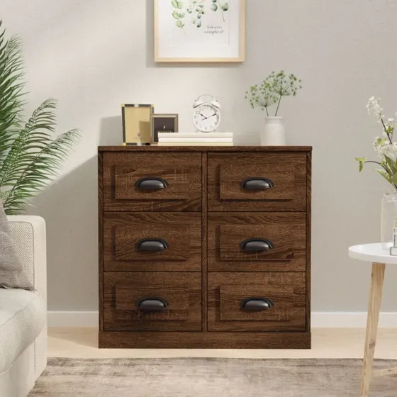 vidaXL Skænk 70x35,5x67,5 cm Konstrueret Træ Brun