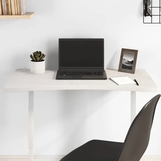 vidaXL Skrivebordsplade 80x40x2,5 cm massivt fyrretræ hvid