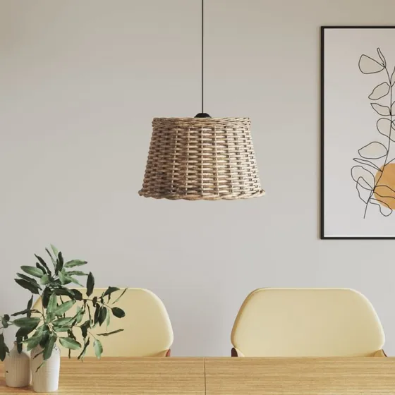 vidaXL Lampeskærm til loftlampe Ø45x28 cm flet brun