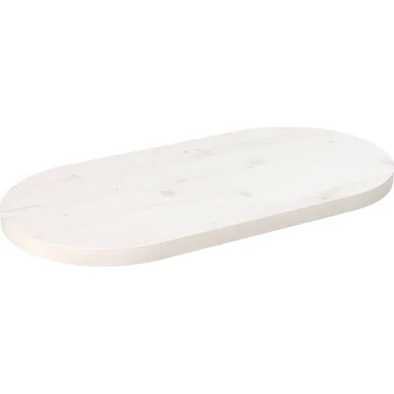 vidaXL oval bordplade 60x30x2,5 cm hvid massivt fyrretræ