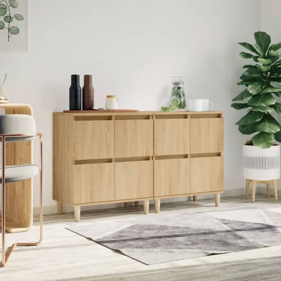 vidaXL Skænke 2 stk. 60x35x70 cm Konstrueret Træ Sonoma-Eg