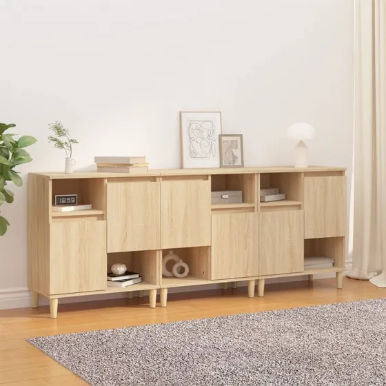 vidaXL Skænke 3 stk. 60x35x70 cm Konstrueret Træ Sonoma-Eg