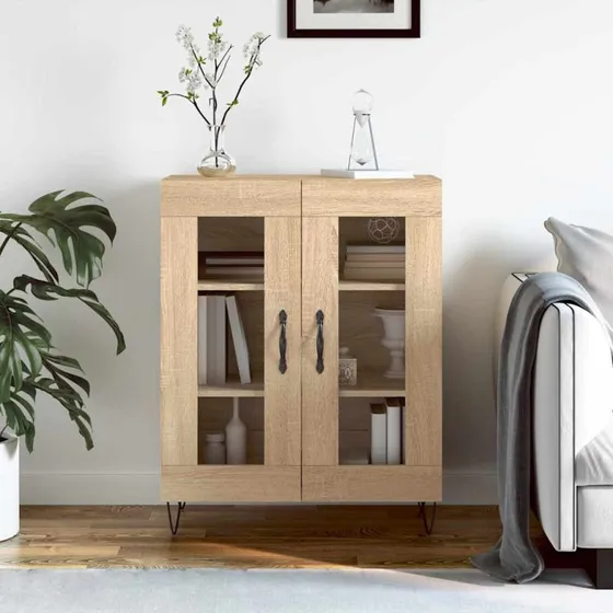 vidaXL Skænk 69,5x34x90 cm Konstrueret Træ Sonoma-Eg