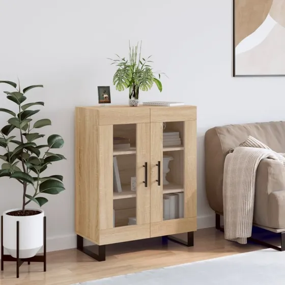vidaXL Skænk 69,5x34x90 cm Konstrueret Træ Sonoma-Eg