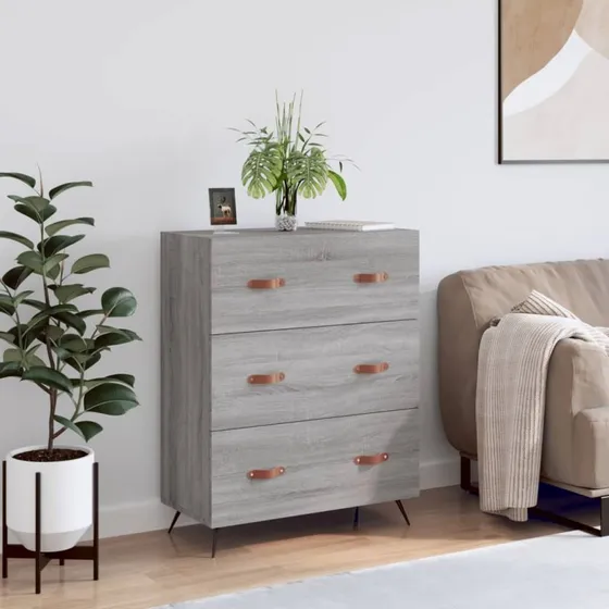 vidaXL Kommode 69,5x34x90 cm Konstrueret Træ Sonoma-Eg