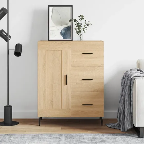 vidaXL Skænk 69,5x34x90 cm Konstrueret Træ Sonoma-Eg