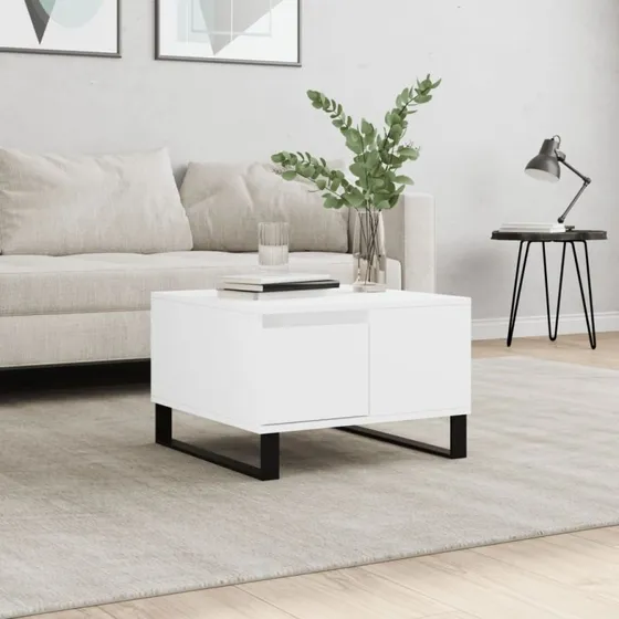 vidaXL sofabord 55x55x36,5 cm hvid konstrueret træ