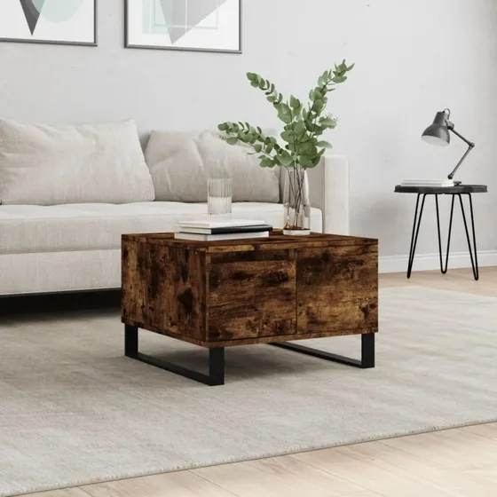 vidaXL sofabord 55x55x36,5 cm røget egetræsfarve