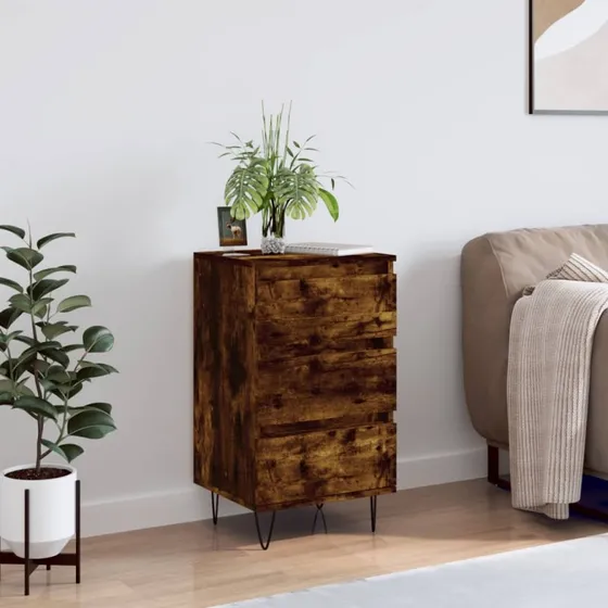 vidaXL Skænk 40x35x70 cm Konstrueret Træ Røget Egetræsfarve