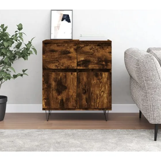 vidaXL Skænk 60x35x70 cm røget egetræsfarve konstrueret træ