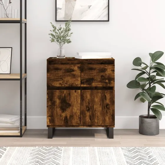vidaXL Skænk 60x35x70 cm røget egetræsfarve konstrueret træ