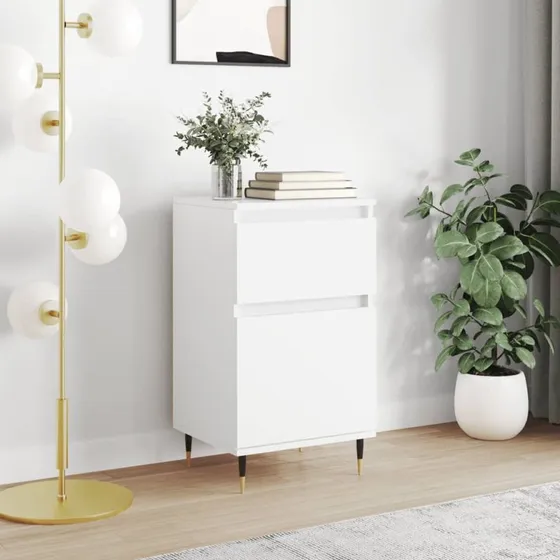 vidaXL Skænk 40x35x70 cm konstrueret træ hvid