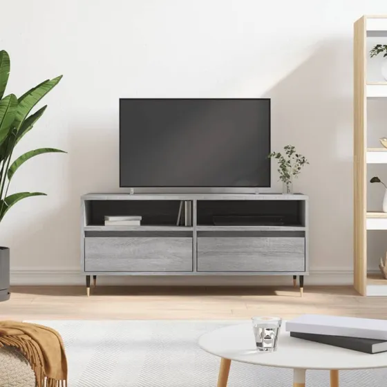 vidaXL tv-bord 100x34,5x44,5 cm grå sonoma-eg konstrueret træ