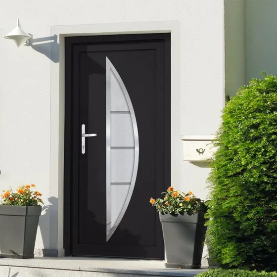 vidaXL hoveddør 98x200 cm PVC antracitgrå