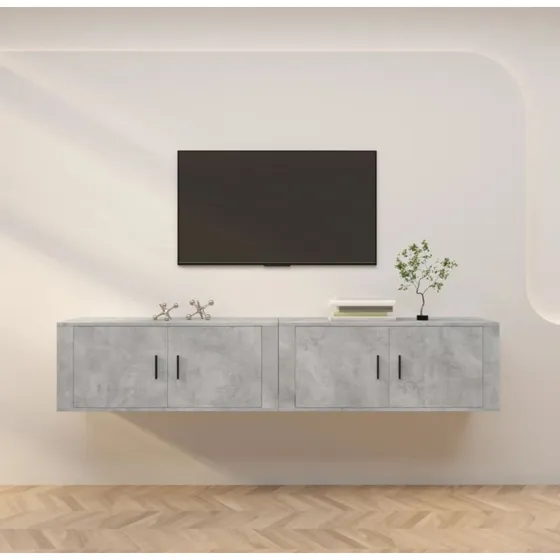 vidaXL Væghængt tv-skab 2 stk. 100x34,5x40 cm betongrå